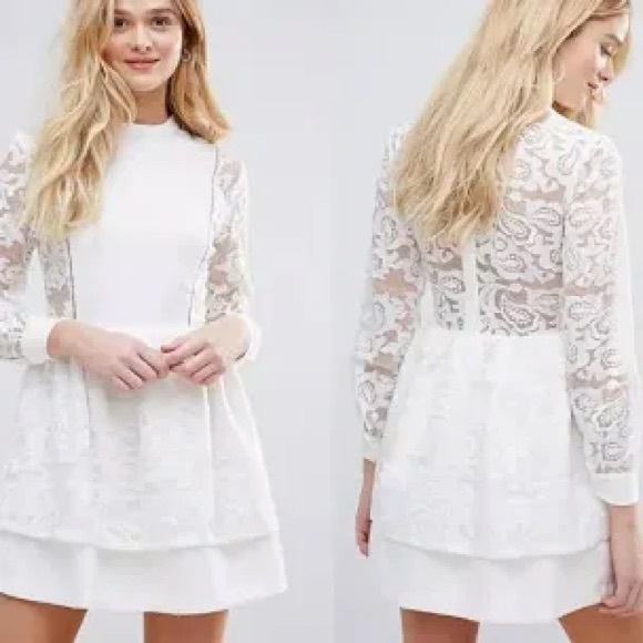 English Factory Dresses & Skirts - English Factory White Lace Layered Dress. NWT
